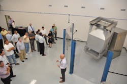 Matcon Americas demonstrates its IBC blender at the grand opening of its new 8,000-square-foot facility in Delran, New Jersey. Photo courtesy of Matcon Americas Matcon Americas demonstrates its IBC blender at the grand opening of its new 8,000-square-foot facility in Delran, New Jersey. Photo courtesy of Matcon Americas
