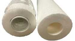 Image 1. In traditional melt-blown filters, cartridges are cylindrical blocks of porous media. Pleated elements pack a cartridge with densely folded specialty media, multiplying the surface area available to trap contaminants. All images courtesy of Donaldson Company Inc.