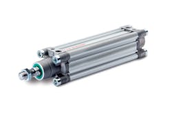 Pneumatic actuators like this rod-style cylinder are used to push, pull, rotate, clamp or convey loads for various industrial applications. Image courtesy of Norgren Inc.