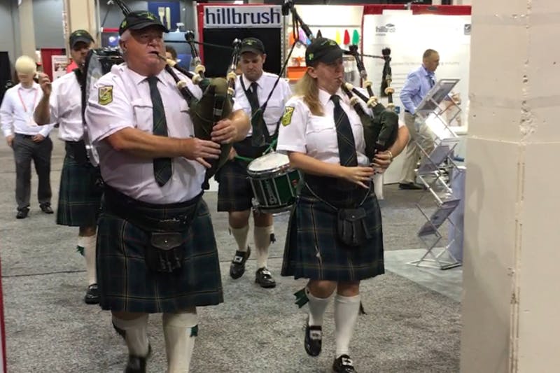 Shannon Rovers Pipe Band rings in the opening of the show floor on day one of Process Expo 2017. All images courtesy of Matt Migliore.