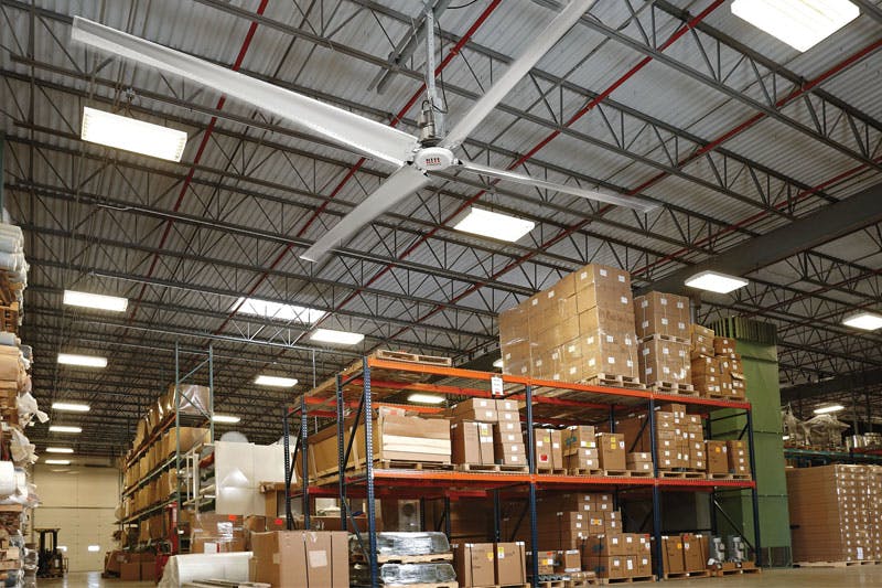 By moving large volumes of air in a controlled manner, HVLS fans make HVAC systems more efficient, while significantly improving the comfort and health of workers 365 days a year. All images courtesy of Rite-Hite