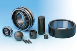 A variety of rolling bearings with patented wear-resistant carbon coatings. All images courtesy of SKF USA Inc. A variety of rolling bearings with patented wear-resistant carbon coatings. All images courtesy of SKF USA Inc.