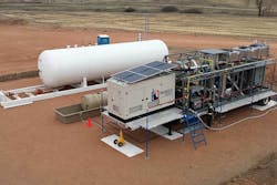 Figure 1. The FlareCatcher unit produces NGLs and pipeline quality methane from flare gas. All images courtesy of Pioneer Energy Figure 1. The FlareCatcher unit produces NGLs and pipeline quality methane from flare gas. All images courtesy of Pioneer Energy