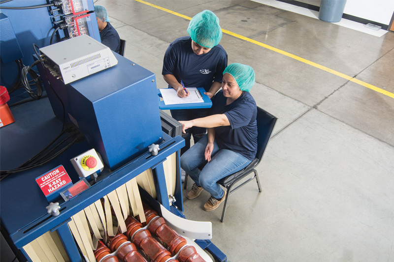 During a third-party X-ray inspection, someone is always monitoring the screen, looking for the presence of a foreign object. All graphics courtesy of FlexXray