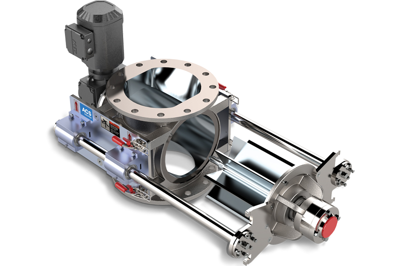 MD Series rotary valve with ACS RotorRail quick-clean design. All graphics courtesy of ACS Valves