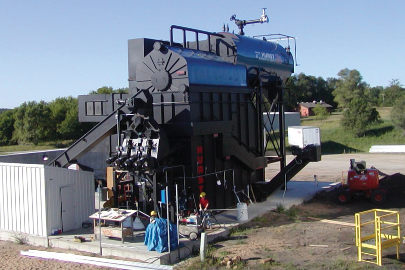 A variety of process sensors are needed to monitor and control pressure, flow, level, speed and temperature in this solid fuel boiler. Graphic courtesy of Hurst Boiler and Welding Co. Inc.