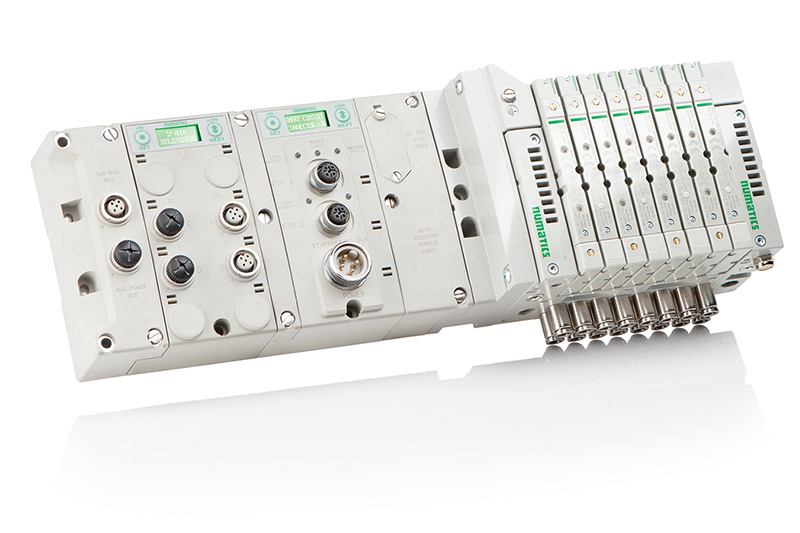 The G3 Electronic Fieldbus Platform complements the ASCO Series 501 Pneumatic Valve Manifold for easy commissioning and highly distributable I/O. The graphic display for configuration and diagnostics is compatible with various industry-leading communication protocols like Ethernet IP, ProfiNet, DeviceNet and others. All images courtesy of Emerson Automation Solutions