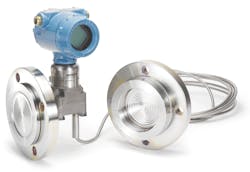 Figure 2. A diaphragm sensor mount minimizes the potential for process containment loss while also protecting the transmitter. Figure 2. A diaphragm sensor mount minimizes the potential for process containment loss while also protecting the transmitter.