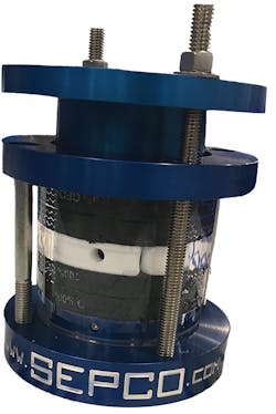 This clear stuffing box shows packing that is correctly seated and fully loaded. Properly installed packing forms an effective seal. Leakage will be less than 10 to 12 drops per minute of shaft diameter. All images courtesy of SEPCO.
