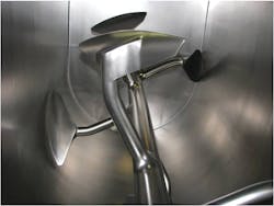 A paddle inside a Marion mixer. A paddle inside a Marion mixer.