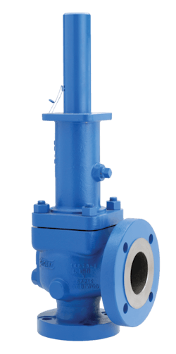 Figure 1. Direct spring load PRVs counter system pressure with a spring holding the stem shut, with the degree of opening proportional to the amount of pressure above the setpoint. Figure 1. Direct spring load PRVs counter system pressure with a spring holding the stem shut, with the degree of opening proportional to the amount of pressure above the setpoint.