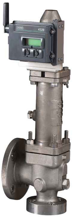 Figure 4. A direct spring load PRV can have a position monitor added capable of detecting each opening and the extent of a release with internal recording of up to 100 events. Figure 4. A direct spring load PRV can have a position monitor added capable of detecting each opening and the extent of a release with internal recording of up to 100 events.