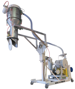 Flexible Auger Conveying System that provides metered floor-level transfer of bulk powders from bag dump stations in an enclosed dust-free process. Flexible Auger Conveying System that provides metered floor-level transfer of bulk powders from bag dump stations in an enclosed dust-free process.
