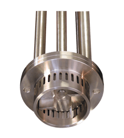 Figure 2: Close-up of a batch-style rotor/stator mixer. Figure 2: Close-up of a batch-style rotor/stator mixer.