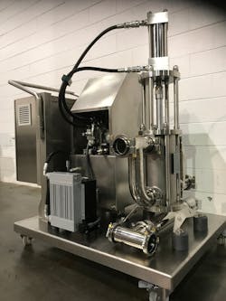 The HRS BPM Series of positive displacement pumps is mounted on a mobile skid unit, making it ideal for product trials and proof of concept work. The HRS BPM Series of positive displacement pumps is mounted on a mobile skid unit, making it ideal for product trials and proof of concept work.
