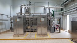 This orange juice pasteurization system consists of a number of process skids. This orange juice pasteurization system consists of a number of process skids.