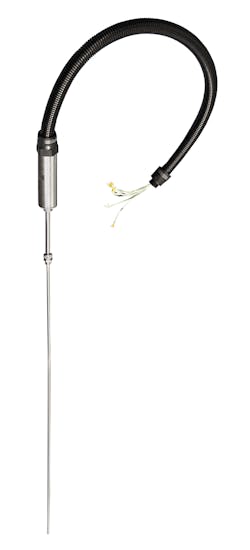 Figure 5: Multipoint measurement devices only require a single insertion point to make a number of temperature readings along the length of a pipe. Figure 5: Multipoint measurement devices only require a single insertion point to make a number of temperature readings along the length of a pipe.