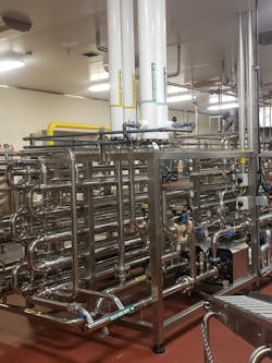 This skid mounted pre-cooler consists of 10 HRS AS Series heat exchangers. This skid mounted pre-cooler consists of 10 HRS AS Series heat exchangers.