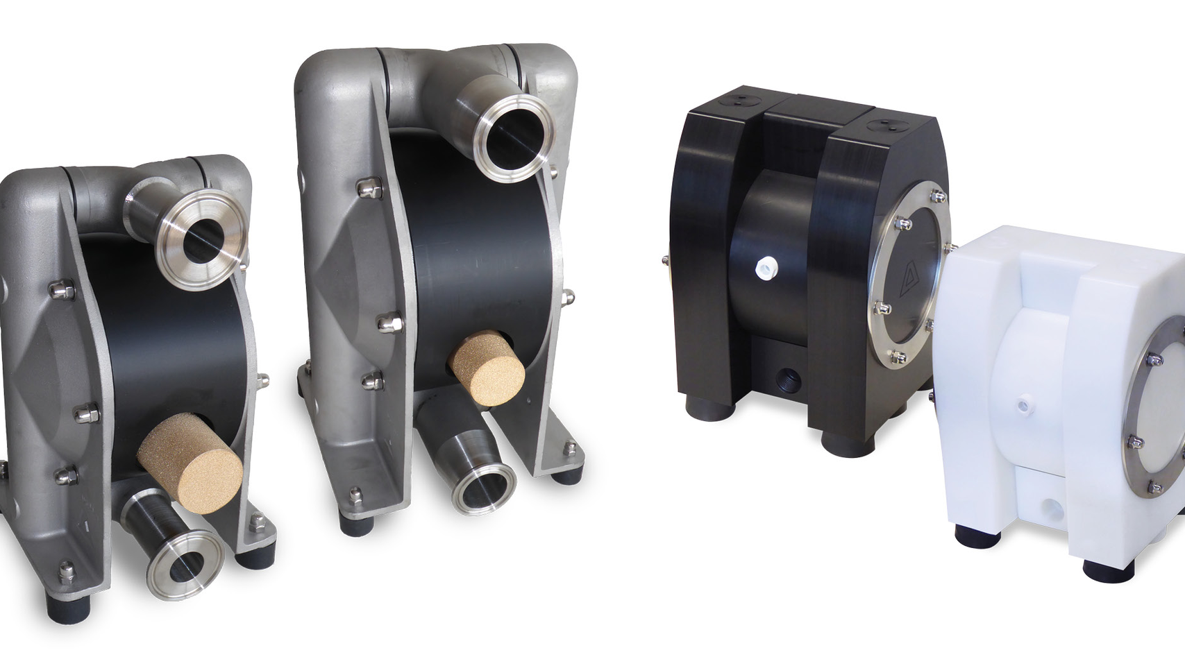 G series (right) and D series (left) pumps are available with single piece diaphragms (diaphragm & plate).