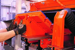 The track-mounted systems can be serviced quickly and safely, with no reach-in maintenance. The track-mounted systems can be serviced quickly and safely, with no reach-in maintenance.