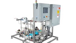 A 3-feed inline blending system used to produce windshield washer fluid. A 3-feed inline blending system used to produce windshield washer fluid.