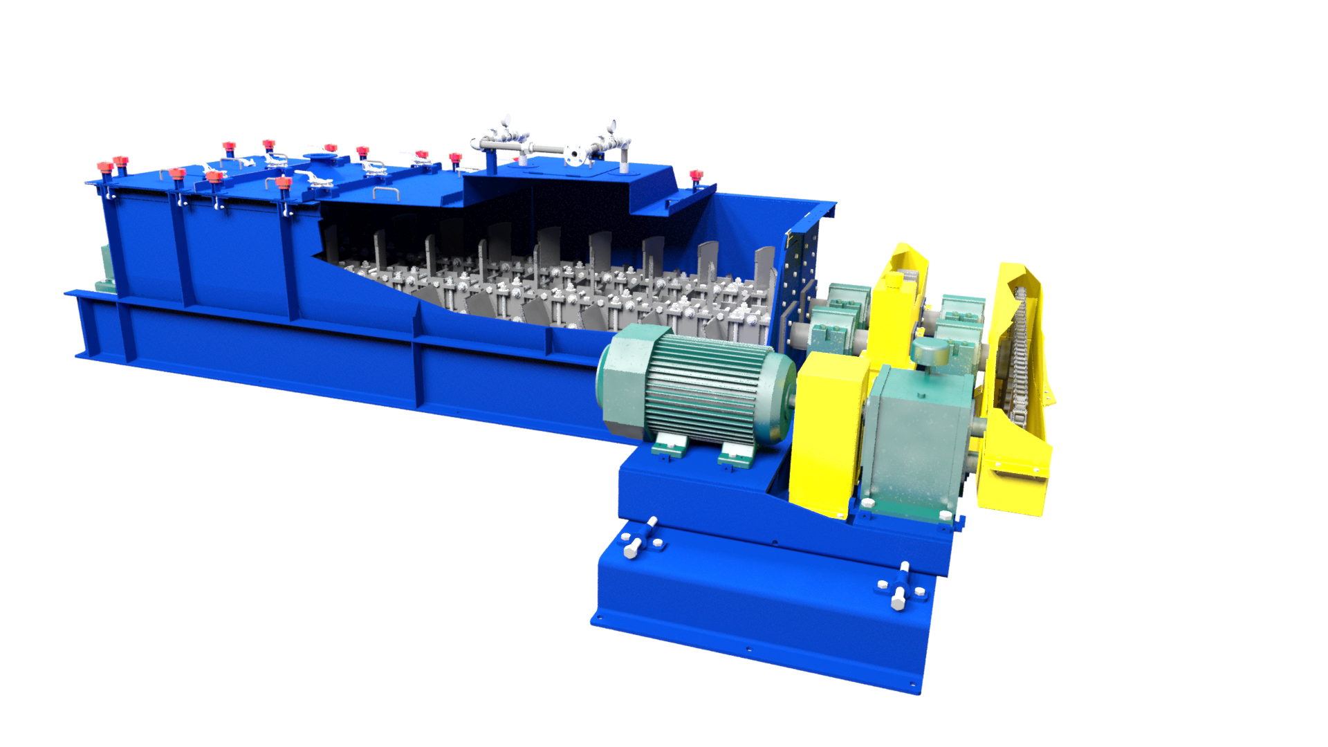 3D rendering of a FEECO pugmill mixer