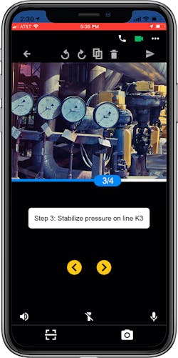 Figure 3: Augmented reality tools overlay digital information on real world images. Remote experts can use these tools to guide field technicians through maintenance steps, with on-screen annotations and fast access to relevant documentation. Figure 3: Augmented reality tools overlay digital information on real world images. Remote experts can use these tools to guide field technicians through maintenance steps, with on-screen annotations and fast access to relevant documentation.