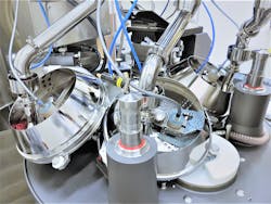 A first for both Recipharm and Syntegon: the upgrade of the GKF 2500 from one to three tablet stations. A first for both Recipharm and Syntegon: the upgrade of the GKF 2500 from one to three tablet stations.