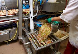 Magnetic grates allow free-flowing product to pass between the magnetic tubes. Magnetic grates allow free-flowing product to pass between the magnetic tubes.