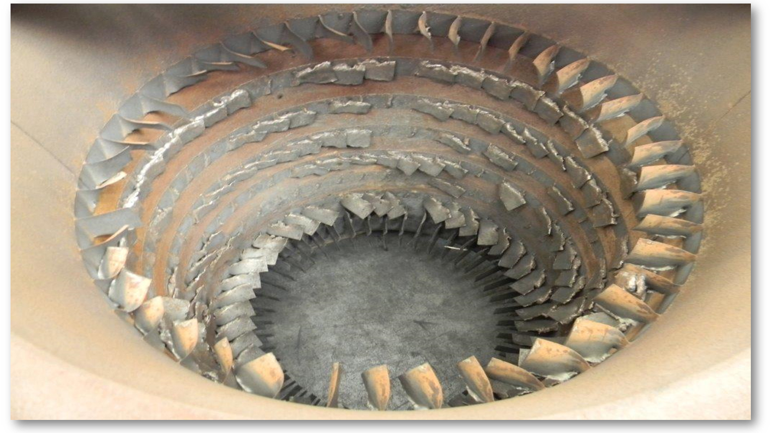 Figure 1: Surge conditions can create catastrophic damage to a compressor in a matter of seconds. Guide vanes (left) and turbine blades (right) can be twisted or even snapped off.