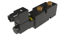 Figure 2: Pilot valves are fitted to pneumatic actuators and are available with a range of voltages and other options. Figure 2: Pilot valves are fitted to pneumatic actuators and are available with a range of voltages and other options.