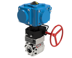 Figure 8: Manual gear override fitted to an automated valve. Figure 8: Manual gear override fitted to an automated valve.