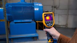 A Fluke Ti75+ Thermal Imaging Camera inspecting the internal temperature of a motor. A Fluke Ti75+ Thermal Imaging Camera inspecting the internal temperature of a motor.