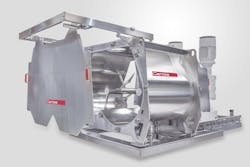 Figure 2: This GMS Multiflux sanitary mixer from Gericke is shown with its full-size front door open for cleaning. Design features applied to sanitary mixers such as easy access and cleanability also offer advantages when processing in non-regulated environments. Figure 2: This GMS Multiflux sanitary mixer from Gericke is shown with its full-size front door open for cleaning. Design features applied to sanitary mixers such as easy access and cleanability also offer advantages when processing in non-regulated environments.