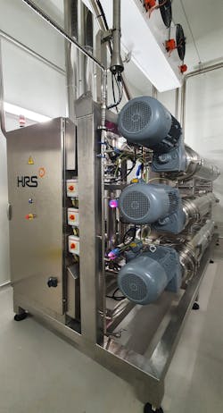 Scraped-surface heat exchangers were required because of the highly viscous nature of the MDM being cooled. Scraped-surface heat exchangers were required because of the highly viscous nature of the MDM being cooled.