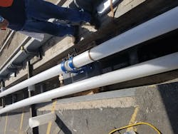 Kynar PVDF pipe installation.