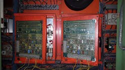 Figure 2. Two analog DC drives and a couple of signal reference boards (left-to-right)