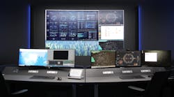 A control room with KVM.