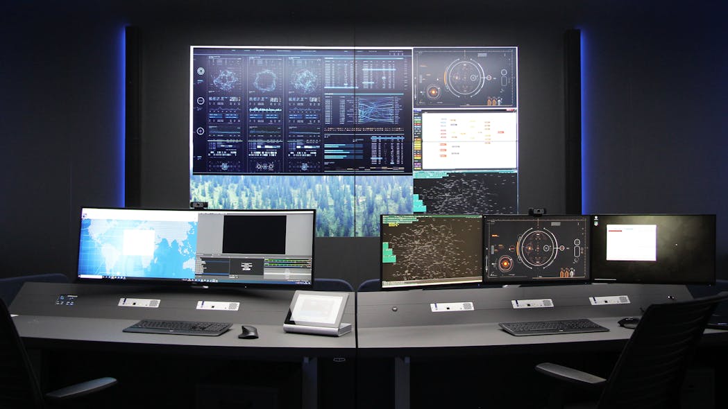 A control room with KVM.