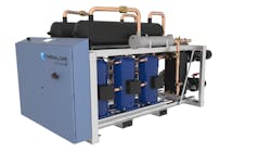 An example of a a chiller with a multiple compressor design. An example of a a chiller with a multiple compressor design.