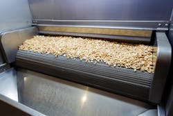 Food processing dust, such as peanut particle matter, that is not properly controlled can contaminate products and equipment throughout a facility. Food processing dust, such as peanut particle matter, that is not properly controlled can contaminate products and equipment throughout a facility.