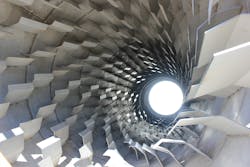 Lifting flights in a rotary dryer. Lifting flights in a rotary dryer.