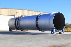 A FEECO rotary dryer awaiting shipment. A FEECO rotary dryer awaiting shipment.