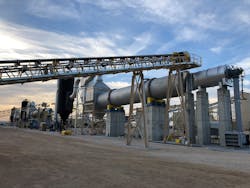 A FEECO direct rotary dryer with combustion chamber. A FEECO direct rotary dryer with combustion chamber.