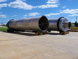 FEECO direct rotary coolers awaiting shipment. FEECO direct rotary coolers awaiting shipment.