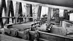 Hydraulic underbelly of the Titanic pre-launch. Hydraulic underbelly of the Titanic pre-launch.