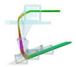 Specialized software, such as this discrete element method (DEM) simulation designed to minimize spillage and dust emissions in a belt conveyor chute, is an important part of every bulk materials handling engineer&rsquo;s toolkit.