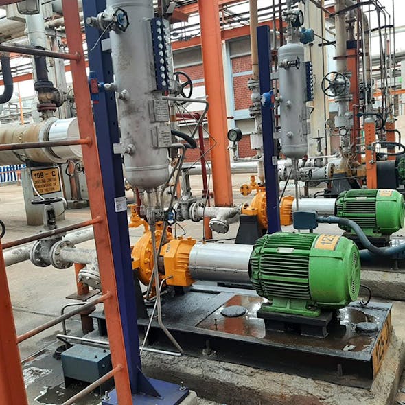 Redundancy in the processes enabled one pump to be repaired without affecting production.