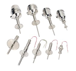 Figure 2: Emerson&rsquo;s Rosemount temperature sensors are available in a variety of sanitary designs.