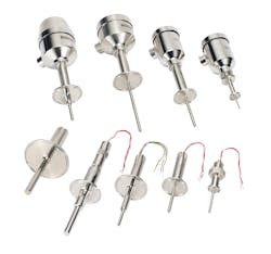 Figure 2: Emerson’s Rosemount temperature sensors are available in a variety of sanitary designs. Figure 2: Emerson’s Rosemount temperature sensors are available in a variety of sanitary designs.